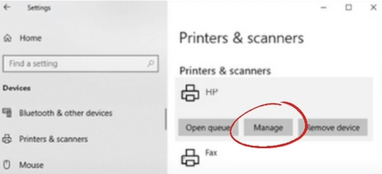 tap the&nbsp;Manage option