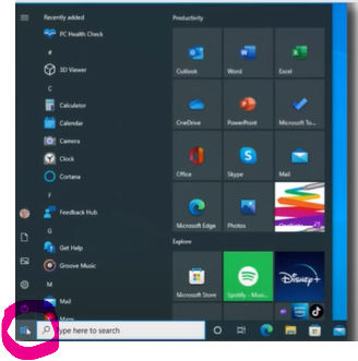 right-click on the Start menu
