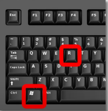 Tap and hold the Windows key and then hit the R key