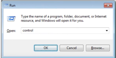 type Control in the box and hit the Enter button