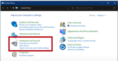 navigate to the Hardware section
