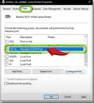 select the Static IP address