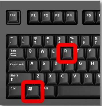 Keeping the Window key pressed, hit the R key