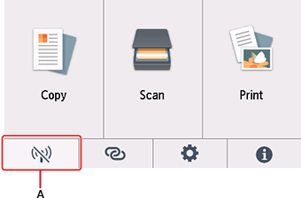 Click the WiFi setup icon on the control panel